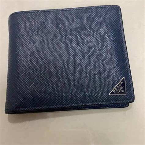 prada wallet blue price|Prada billfold wallet.